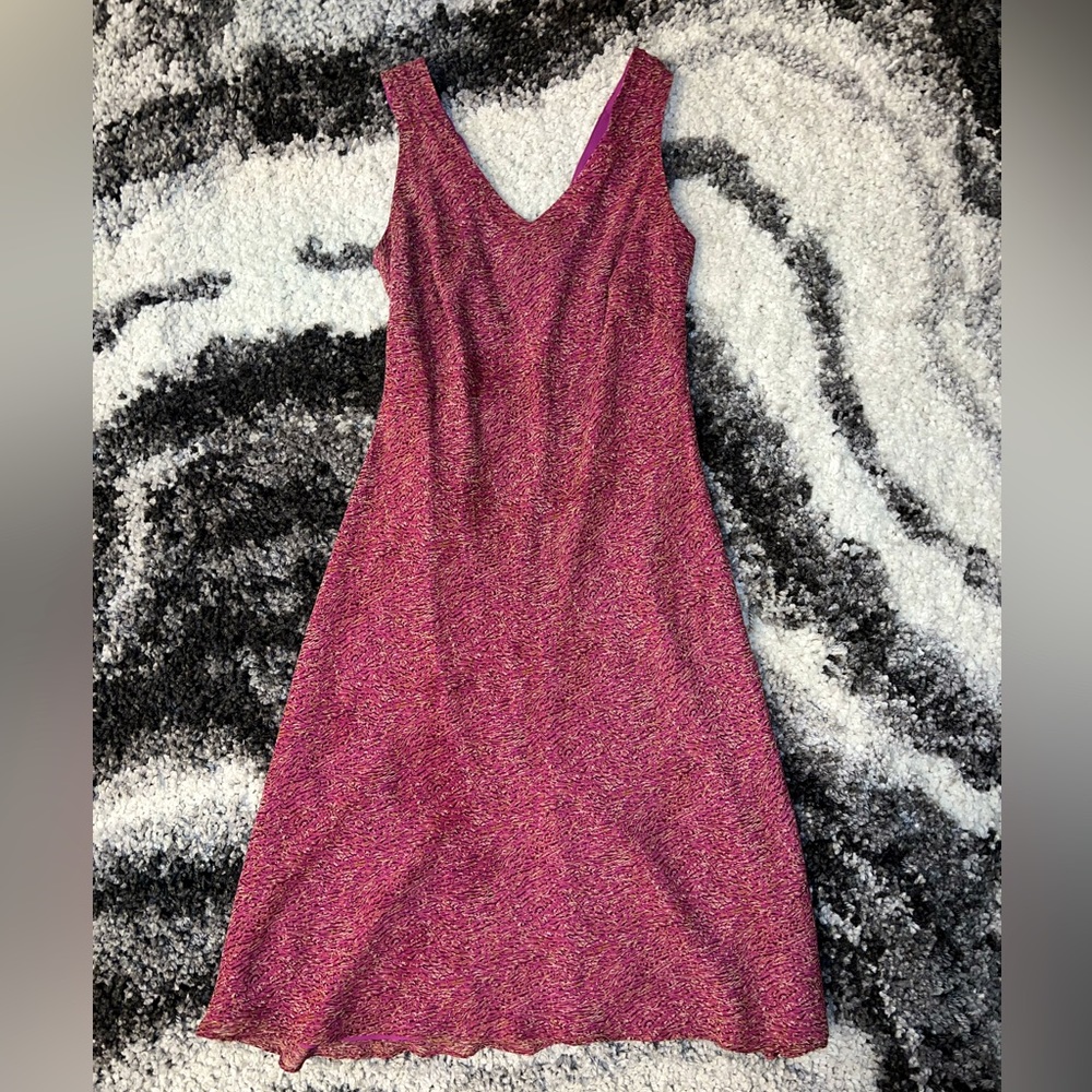 Ann Taylor Pink Satin Midi Slip Dress